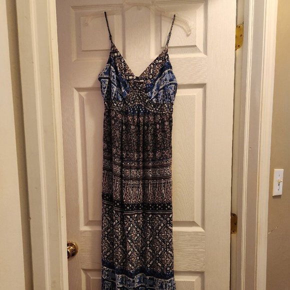 A Pea in the Pod Dresses & Skirts - Eight Sixty For a Pea in the Pod Sleeveless Blue Maternity Maxi Dress Medium